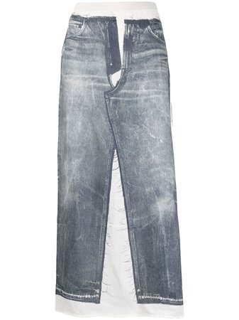 Acne Studios jeans-print Midi Skirt - Farfetch