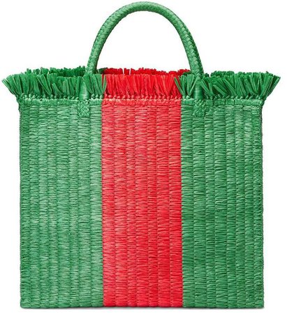 Web straw large top handle tote