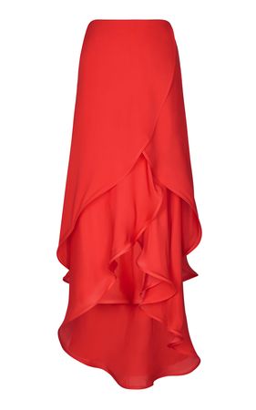 Populares Tiered Silk Maxi Skirt By Andres Otalora