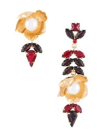 Erdem Blossom Cluster Earrings 1307BUCPR Gold | Farfetch