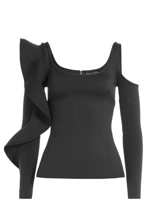 Top with Cut-Out Shoulder and Ruffles Gr. UK 6