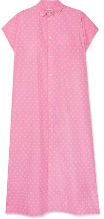Printed Cotton-poplin Shirt Dress - Baby pink