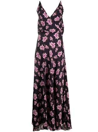 Shop black Pinko floral print long dress with Express Delivery - Farfetch