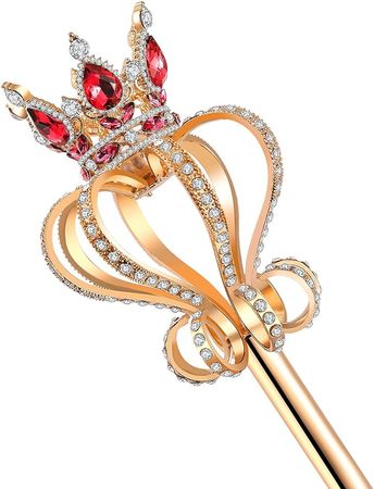 Amazon.com: JamingHG Gold Pearl Rhinestone Scepter Festival Wand Pageant Costume Props (Gold-red) : Clothing, Shoes & Jewelry