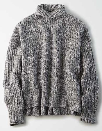 AE Mock Neck Oversized Sweater grey