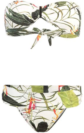 Leaf print bikini set
