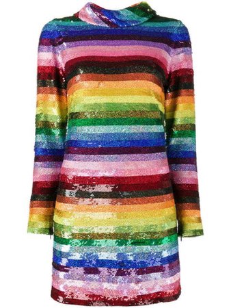 Long sleeve glitter rainbow dress