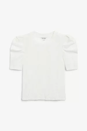 Broderie anglaise top - White light - Tops - Monki WW