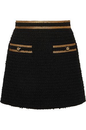 Gucci | Metallic-trimmed cotton-blend tweed mini skirt | NET-A-PORTER.COM