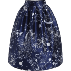 Blue Star Pattern Skirt