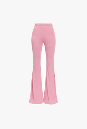 Pink High Waisted Flared Pants for Women - Balmain.com
