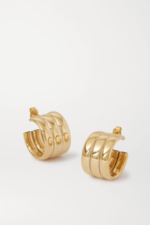 Gold Mini Grazia gold-tone hoop earrings | Laura Lombardi | NET-A-PORTER