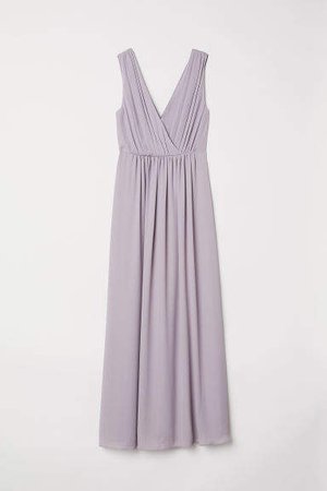 Long V-neck Dress - Purple
