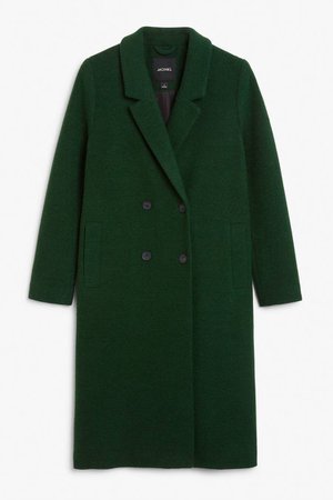 dark green wool coat