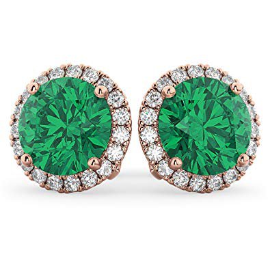earring emerald circle