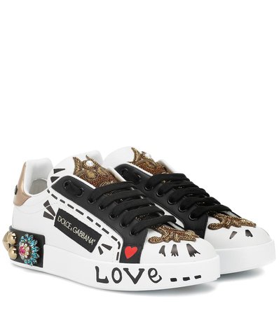 Dolce & Gabbana - Portofino leather sneakers | Mytheresa