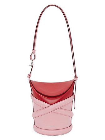 Alexander McQueen Small The Curve Colorblock Leather Bucket Bag | SaksFifthAvenue