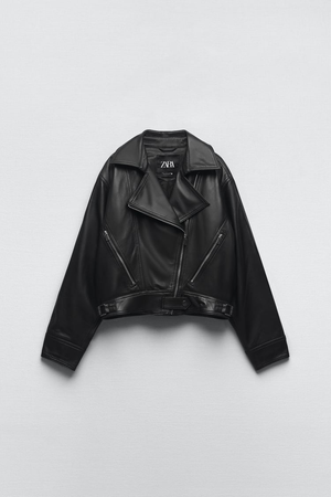Black leather bikers jacket
