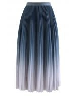 Gradient Pleated Midi Skirt - Retro, Indie and Unique Fashion