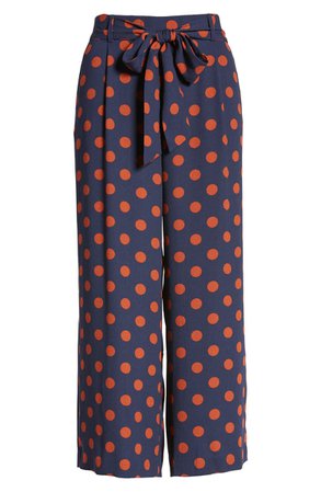 Halogen® Wide Leg Crop Pants (Regular & Petite) blue orange