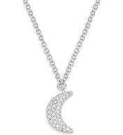 pave diamond moon necklace