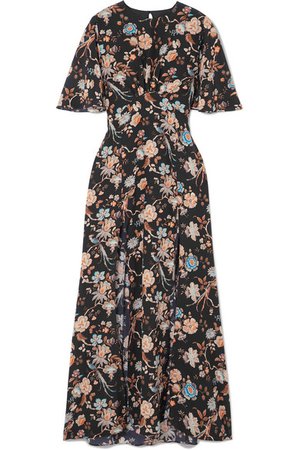 Les Rêveries | Floral-print silk crepe de chine maxi dress | NET-A-PORTER.COM