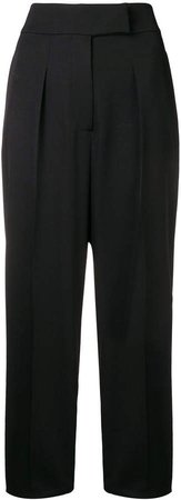 striped panel trousers