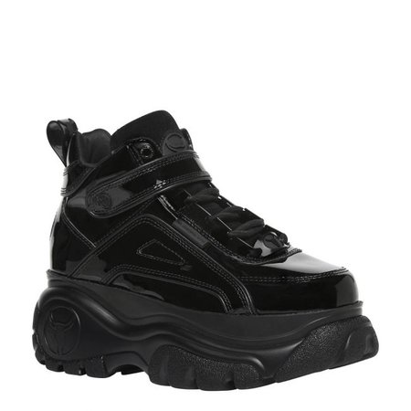 Lord Chunky Bubble Platform Sneaker | Black Patent High Top Sneakers | Windsor Smith Shoes