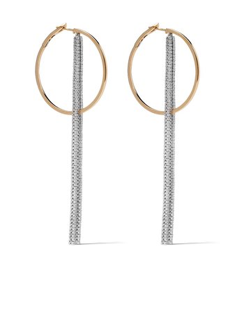 Yellow Gold & White As29 18Kt Gold Diamond Icicle Hoop With Tassel Earrings | Farfetch.com