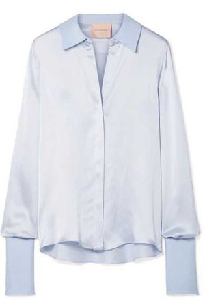 Roksanda | Kanika silk-blend satin-seersucker shirt | NET-A-PORTER.COM