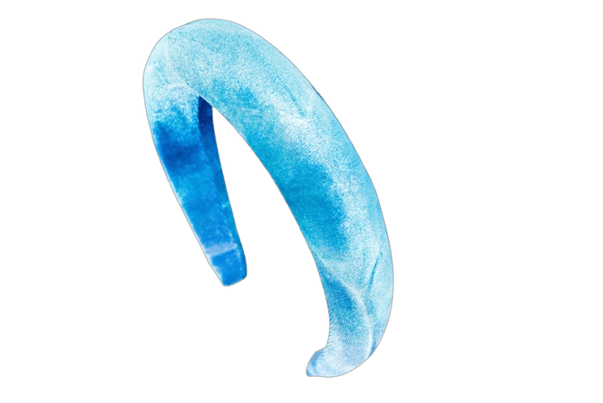 Blue Tie Dye Padded Headband for Woman | Velvet Headband Medium Padded