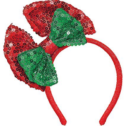 amscan Red and Green Fabric Bow Headband | Christmas Accessory: Toys & Games