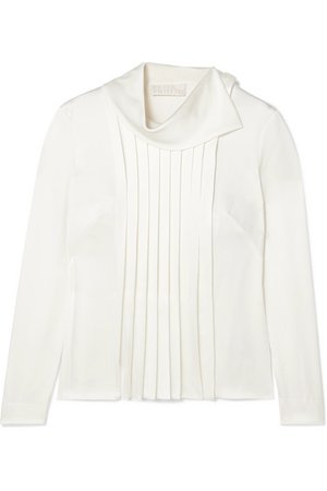 Peter Pilotto | Pleated silk-satin crepe blouse | NET-A-PORTER.COM