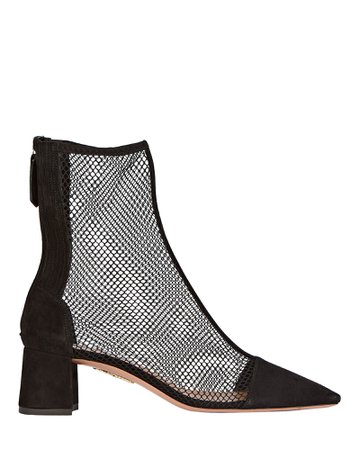 Aquazzura Saint Honoré 50 Mesh Ankle Boots | INTERMIX®