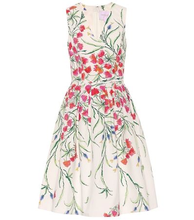 Floral stretch-cotton dress