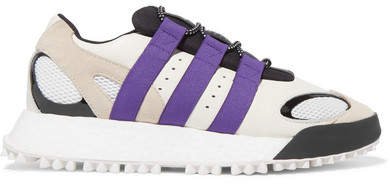 By Alexander Wang - Wangbody Run Mesh, Suede And Leather Sneakers - Off-white