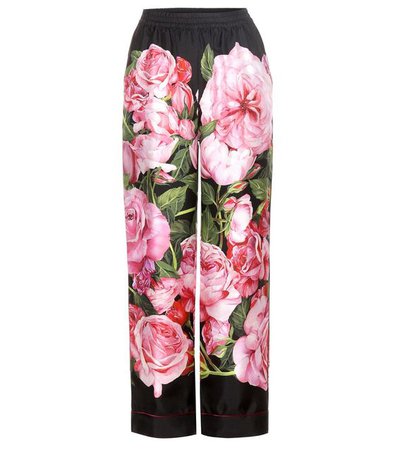 Dolce & Gabbana - Floral-printed silk trousers