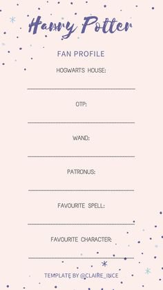 Harry Potter Fan Profile