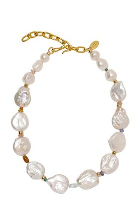Rainbow Pearl Collar Necklace By Lizzie Fortunato | Moda Operandi