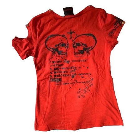 queen of darkness skull mall goth red shirt