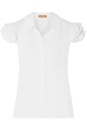 Michael Kors Collection | Ruffled silk-georgette blouse | NET-A-PORTER.COM