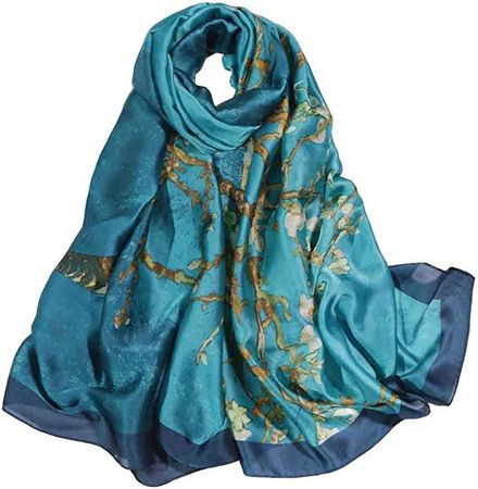 Acotavie Scarfs for Women Fashion Scarves Long Satin Scarf Lightweight Sunscreen Shawls (T-02) at Amazon Women’s Clothing store