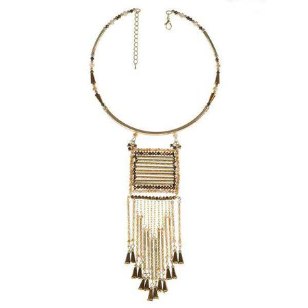 Necklaces | Shop Women's Gold Fringe Necklace at Fashiontage | N576_WHGO