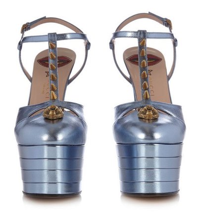 Gucci blue platform heels