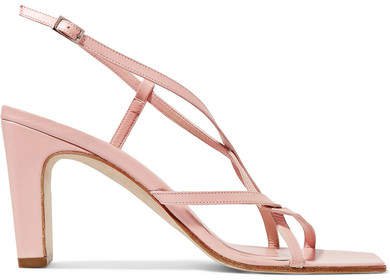 Carrie Leather Slingback Sandals - Baby pink