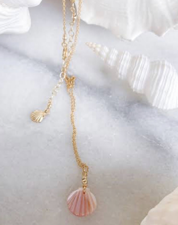 Pink seashell necklace