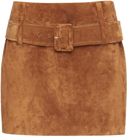 Belted Suede Mini Skirt