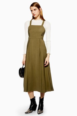 Midi Pinafore Slip Dress - Dresses - Clothing - Topshop