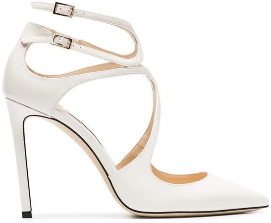 white lancer 100 patent leather pumps