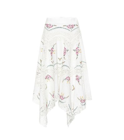 Allia linen and cotton midi skirt